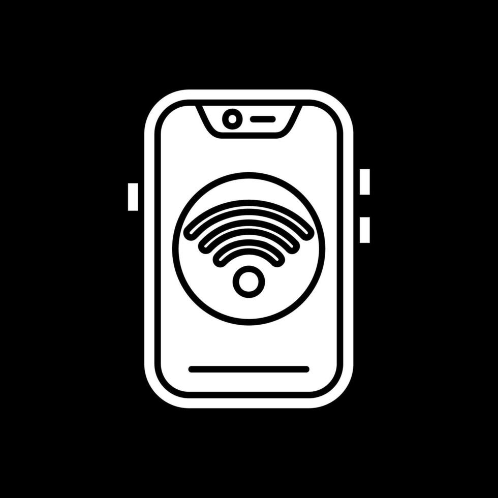 wifi glyph omgekeerd pictogram vector