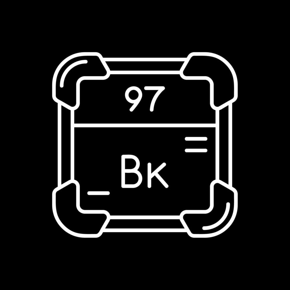 berkelium lijn omgekeerd icoon vector