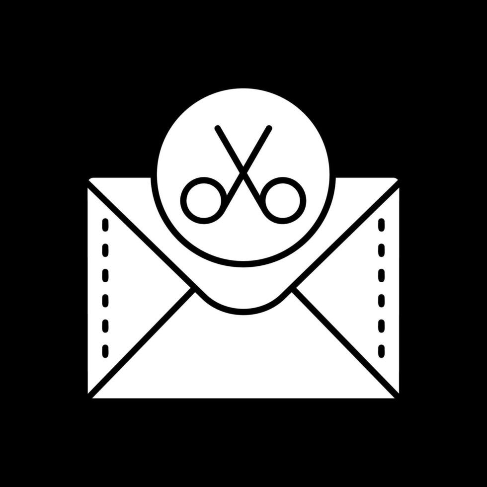 schaar glyph omgekeerd pictogram vector