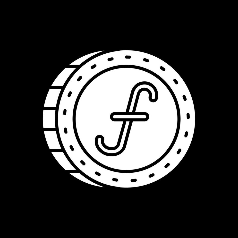 gulden glyph omgekeerd icoon vector