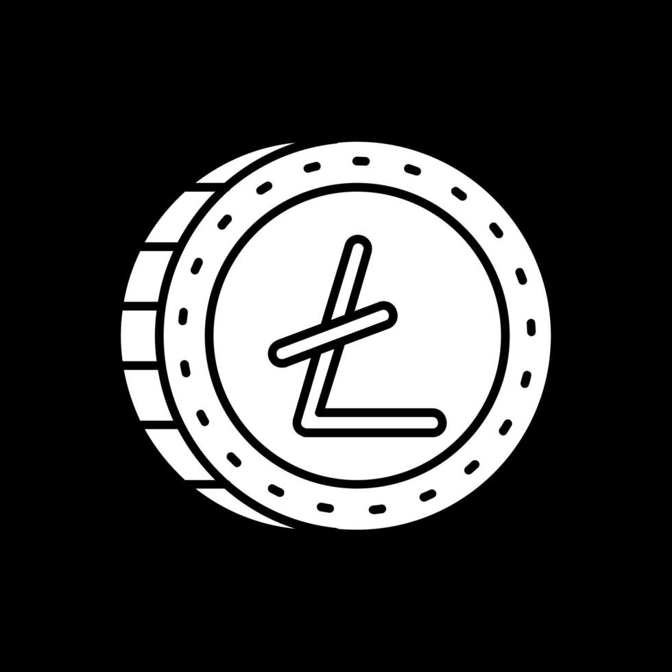 litecoin glyph omgekeerd icoon vector