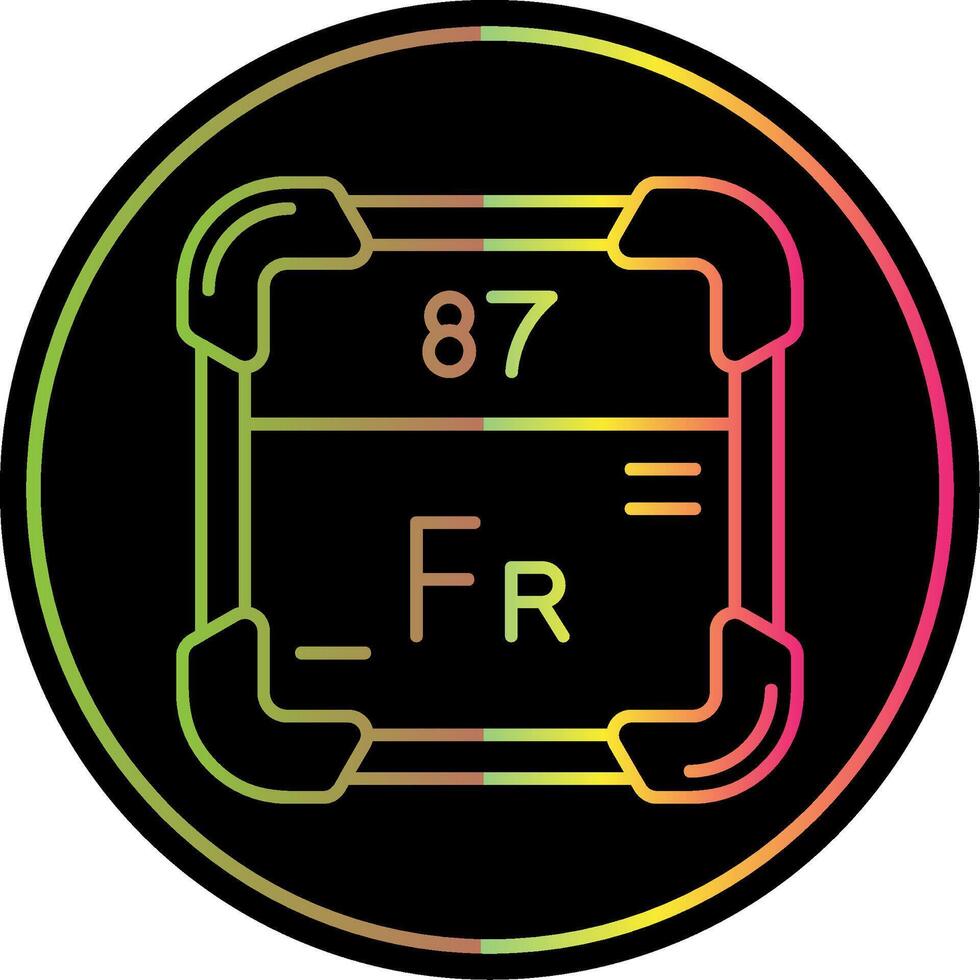 francium lijn helling ten gevolge kleur icoon vector