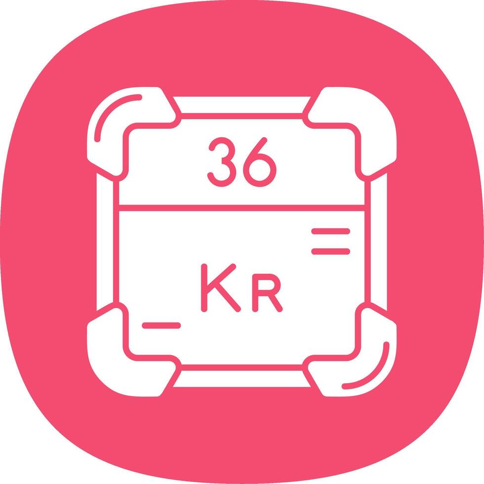 krypton glyph kromme icoon vector