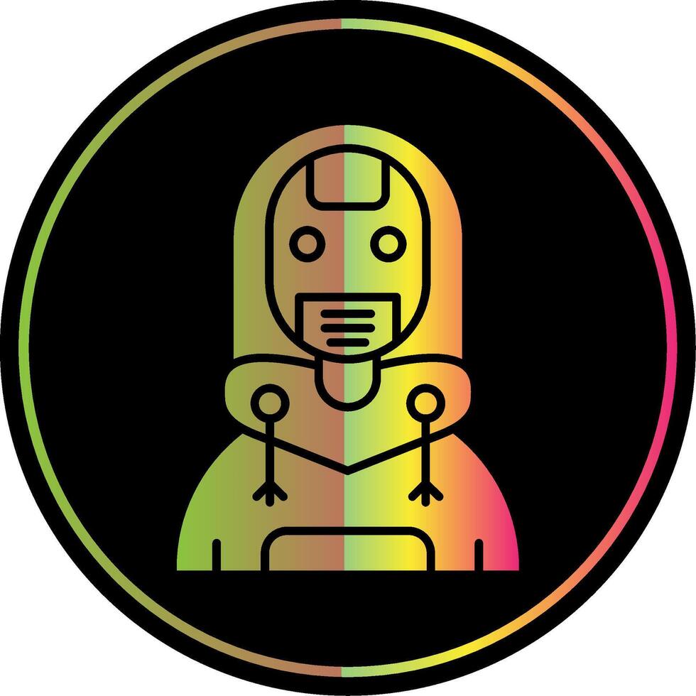 robot glyph ten gevolge kleur icoon vector