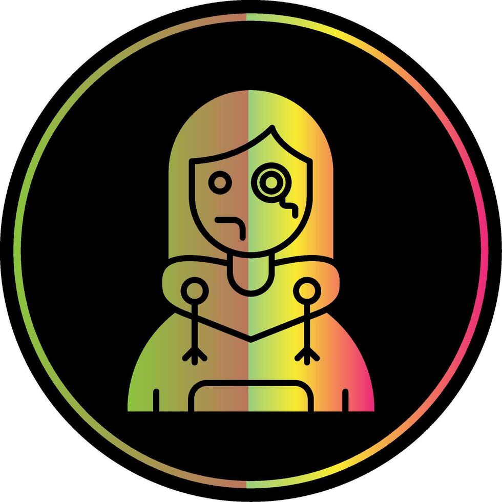 monocle glyph ten gevolge kleur icoon vector