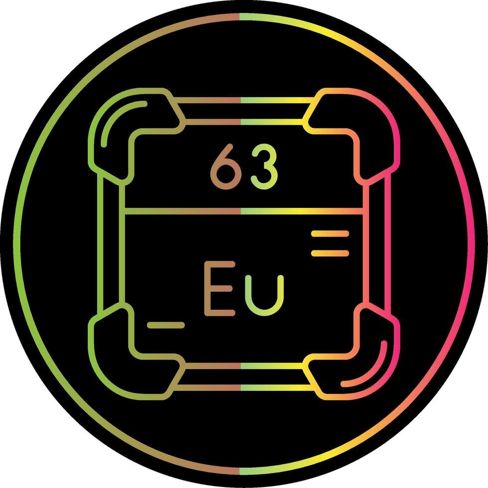 europium lijn helling ten gevolge kleur icoon vector