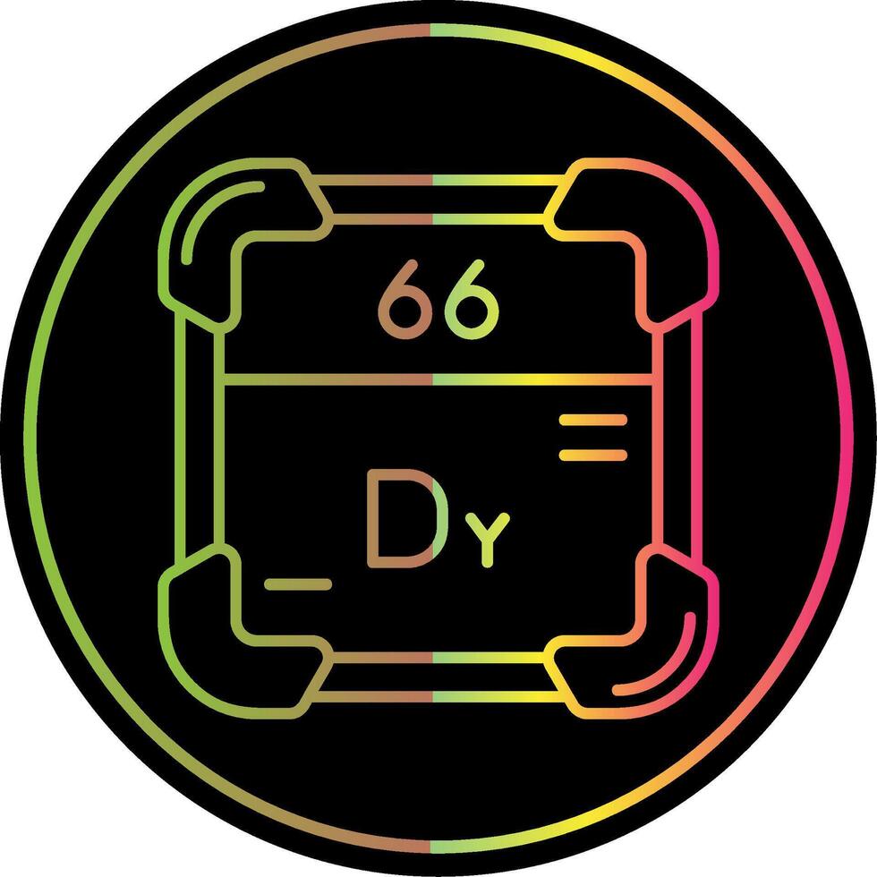 dysprosium lijn helling ten gevolge kleur icoon vector