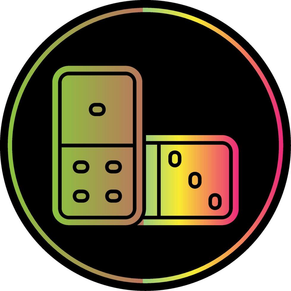 domino glyph ten gevolge kleur icoon vector