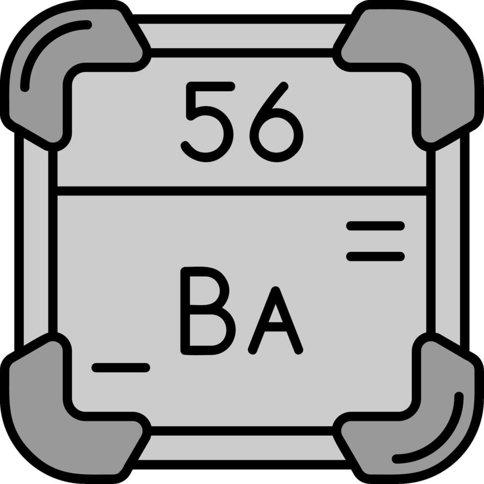 barium lijn gevulde grijswaarden icoon vector