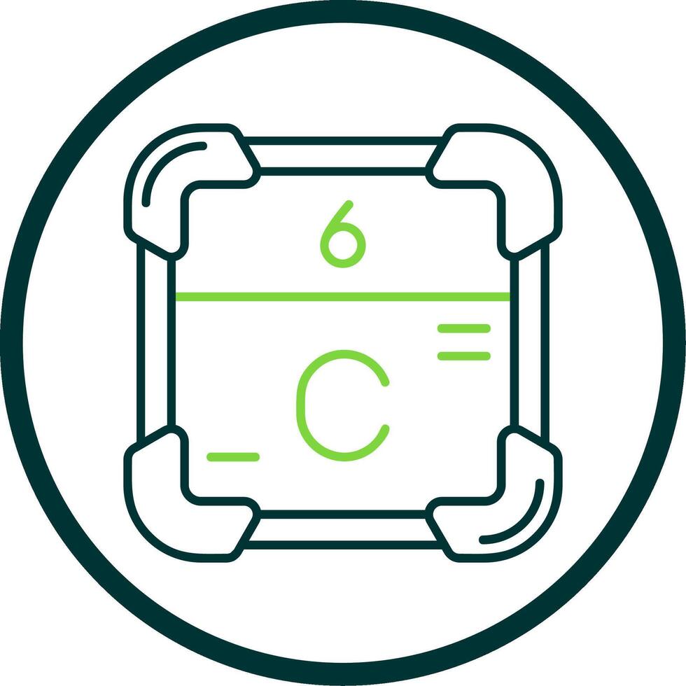 koolstof lijn cirkel icoon vector