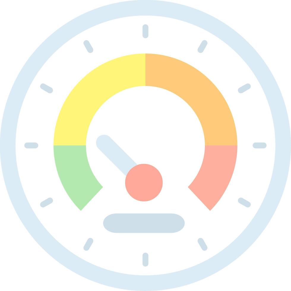 snelheidsmeter vlak licht icoon vector