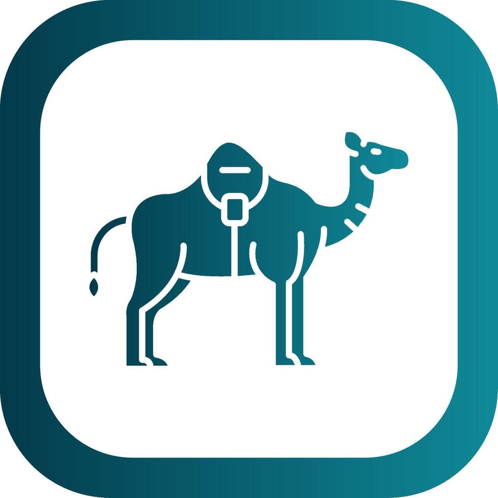 kameel glyph helling ronde hoek icoon vector