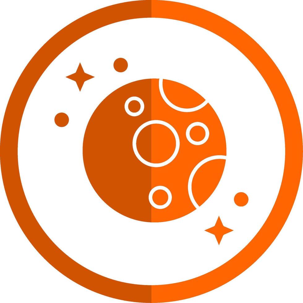 maan glyph oranje cirkel icoon vector