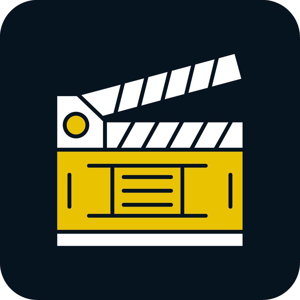 Filmklapper glyph twee kleur icoon vector