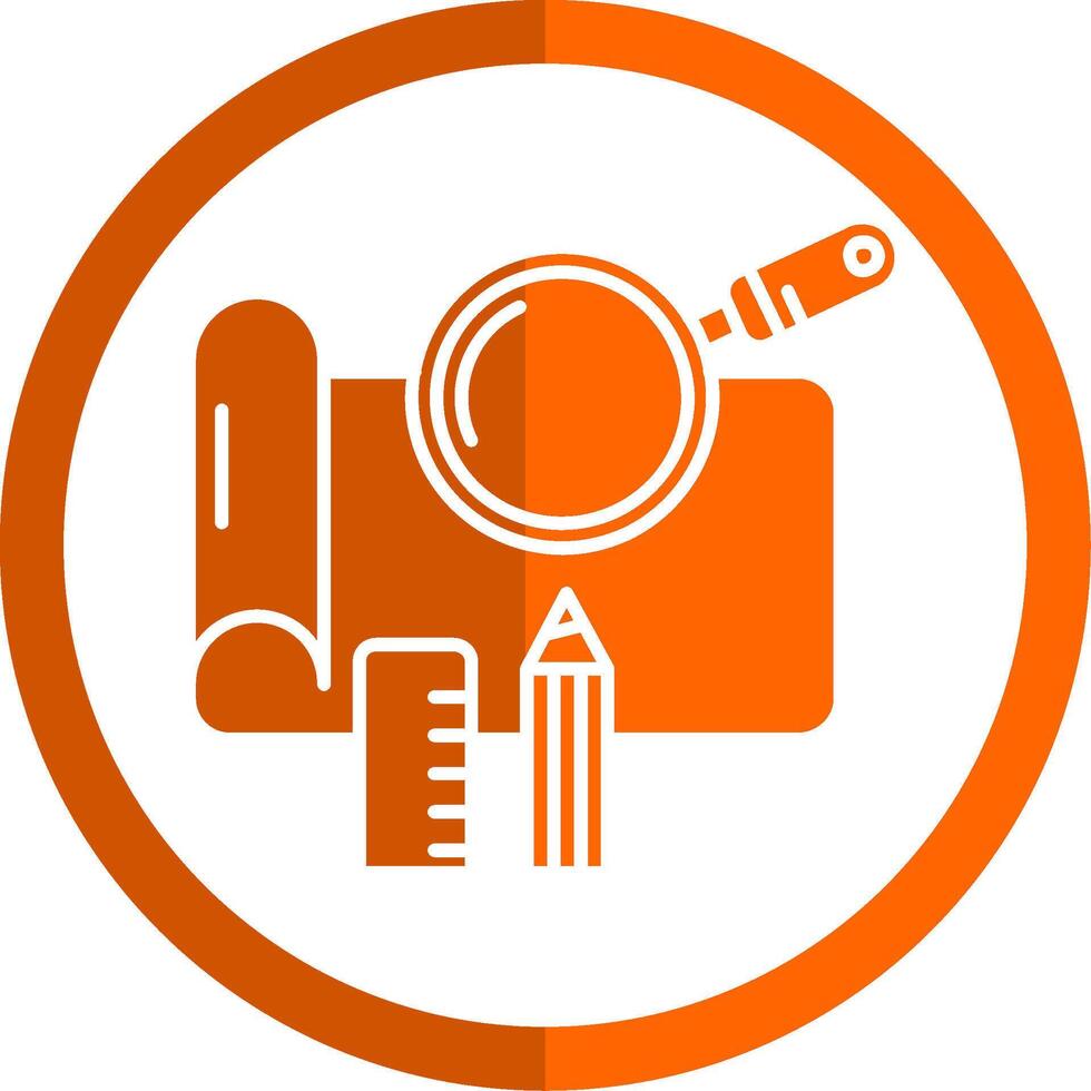 Onderzoek glyph oranje cirkel icoon vector