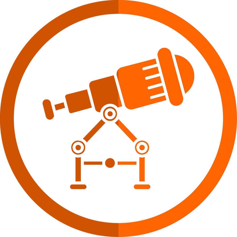 telescoop glyph oranje cirkel icoon vector