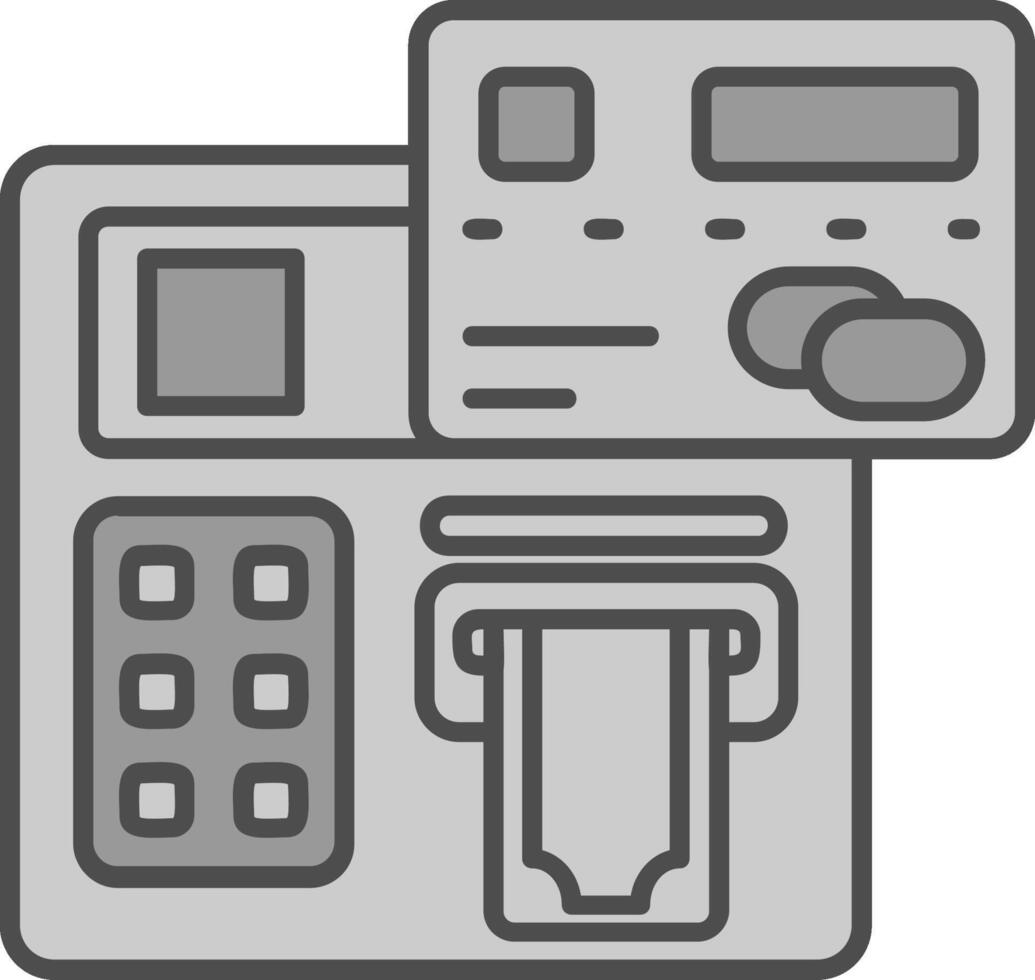 Geldautomaat lijn gevulde grijswaarden icoon vector