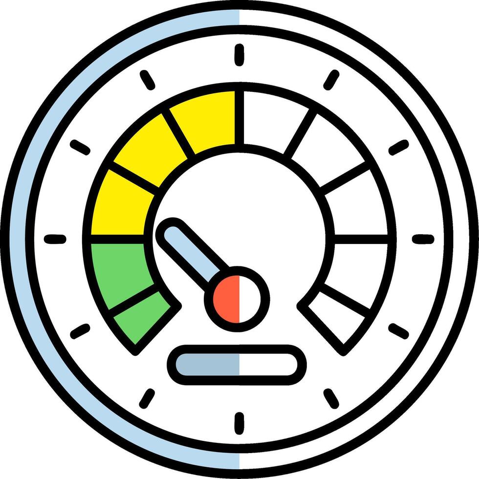 snelheidsmeter gevulde voor de helft besnoeiing icoon vector