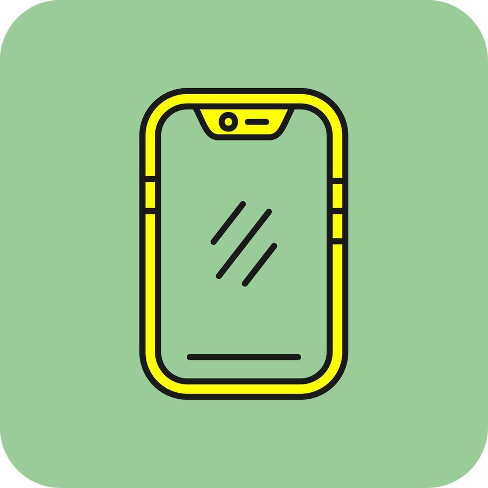 smartphone gevulde geel icoon vector
