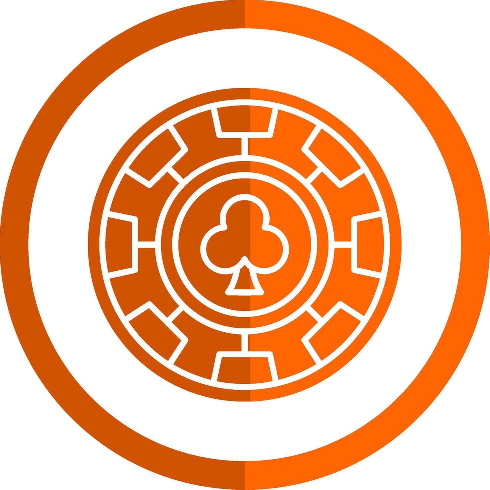 spaander glyph oranje cirkel icoon vector
