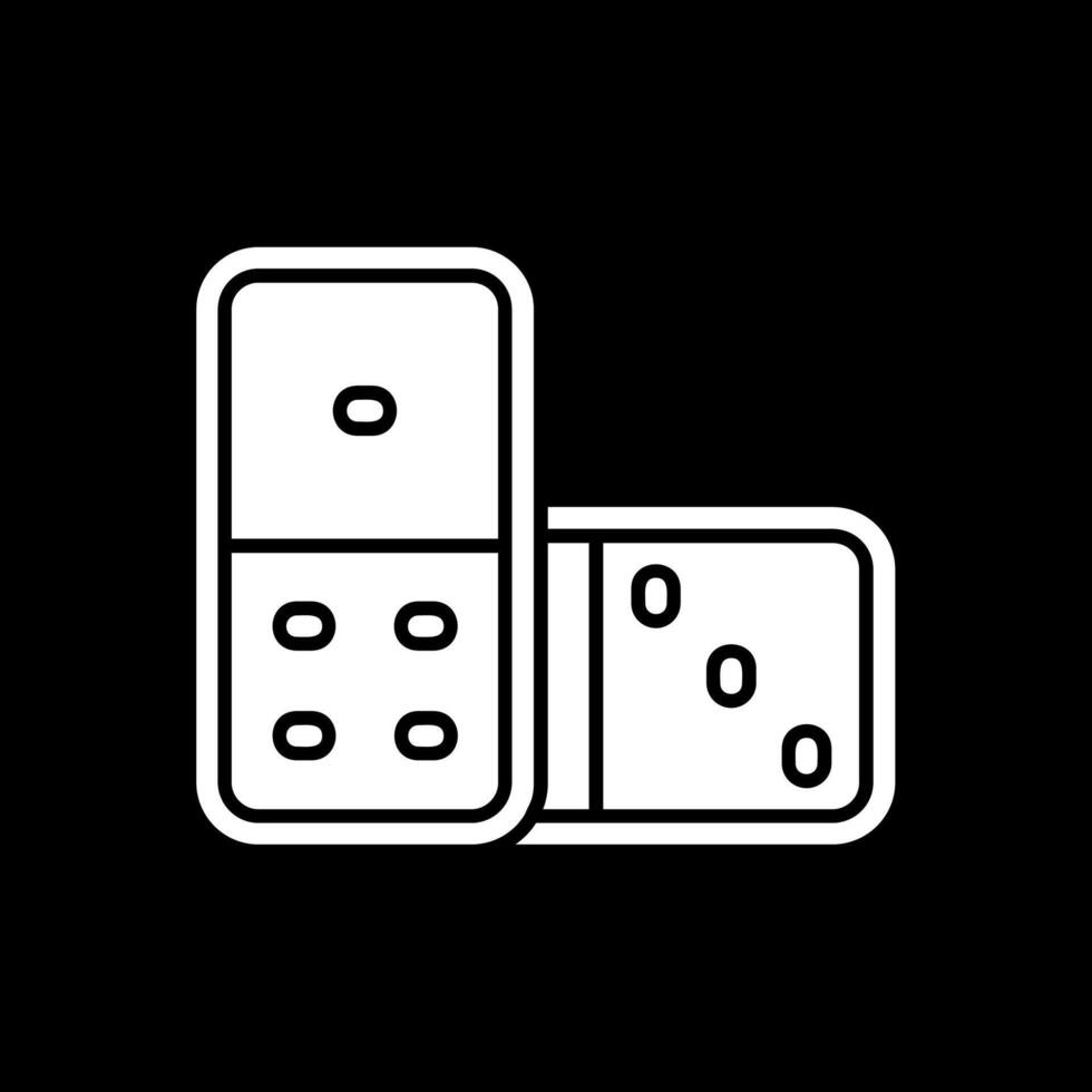 domino glyph omgekeerd icoon vector