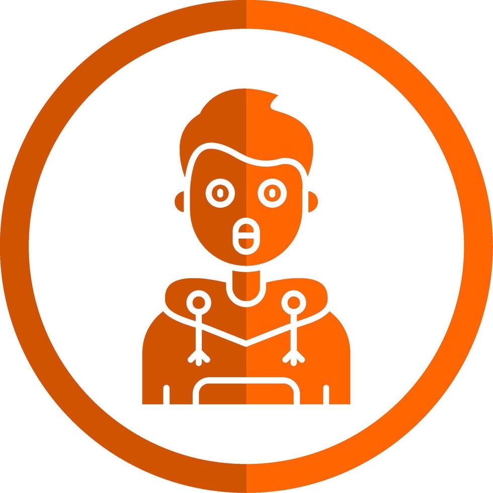 verrast glyph oranje cirkel icoon vector