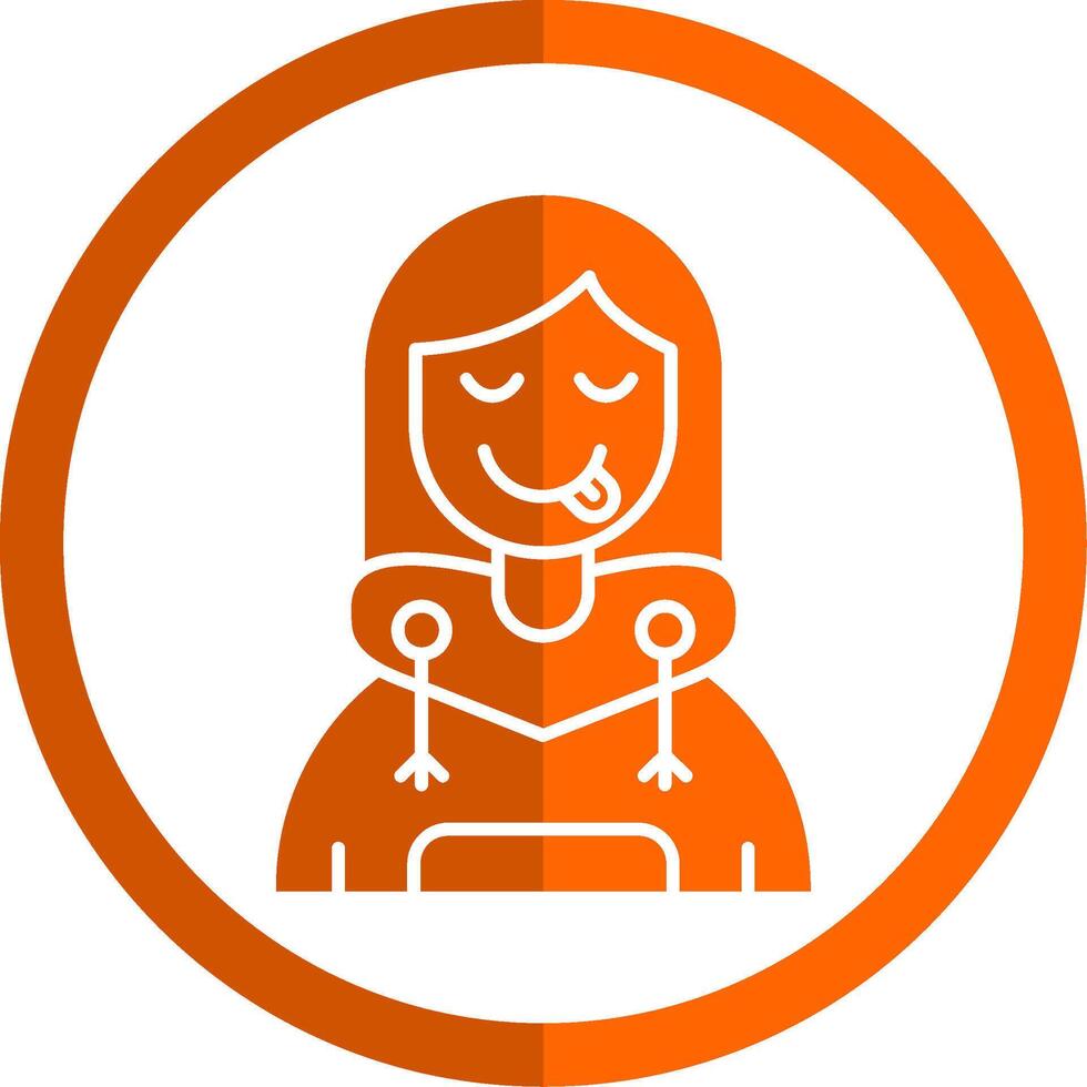 tong glyph oranje cirkel icoon vector