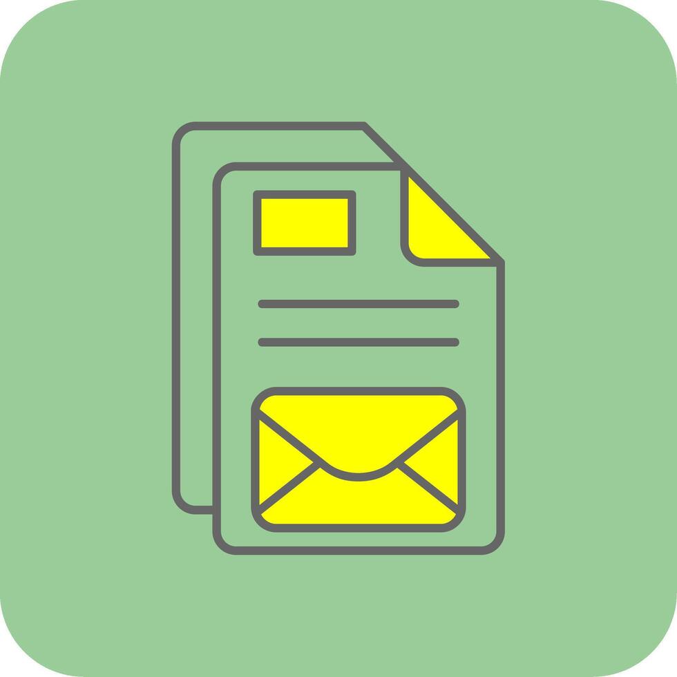 e-mail gevulde geel icoon vector