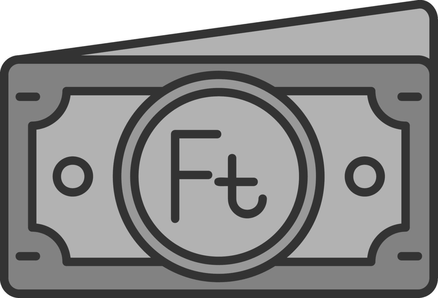 forint lijn gevulde grijswaarden icoon vector