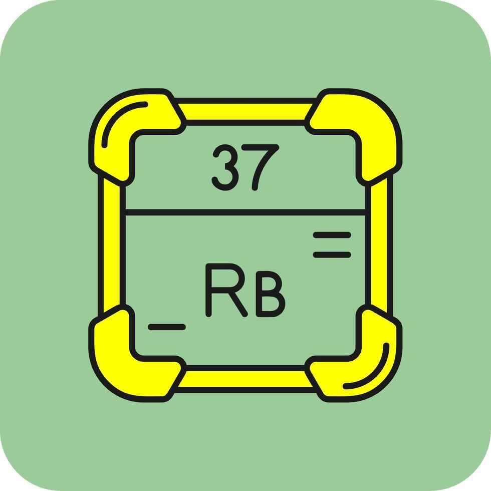 rubidium gevulde geel icoon vector