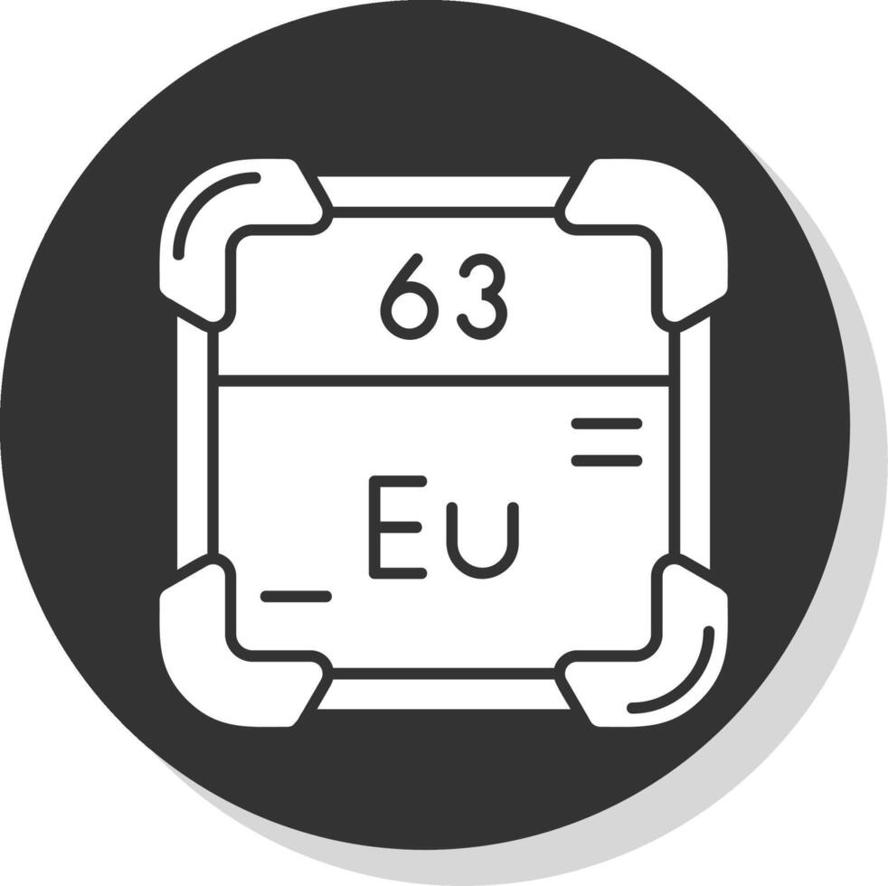 europium glyph grijs cirkel icoon vector