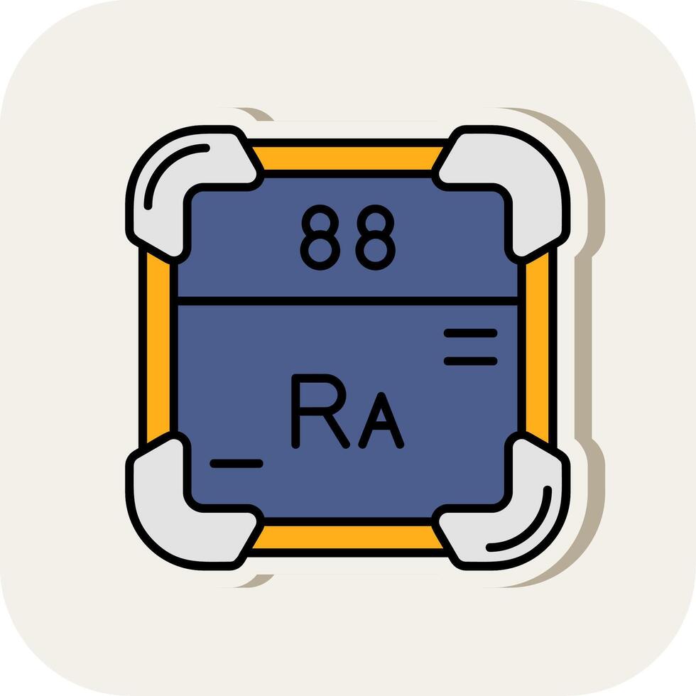 radium lijn gevulde wit schaduw icoon vector