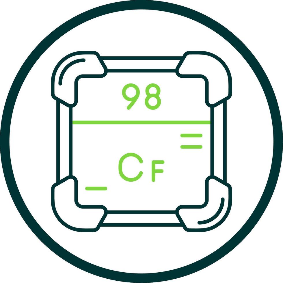 californium lijn cirkel icoon vector