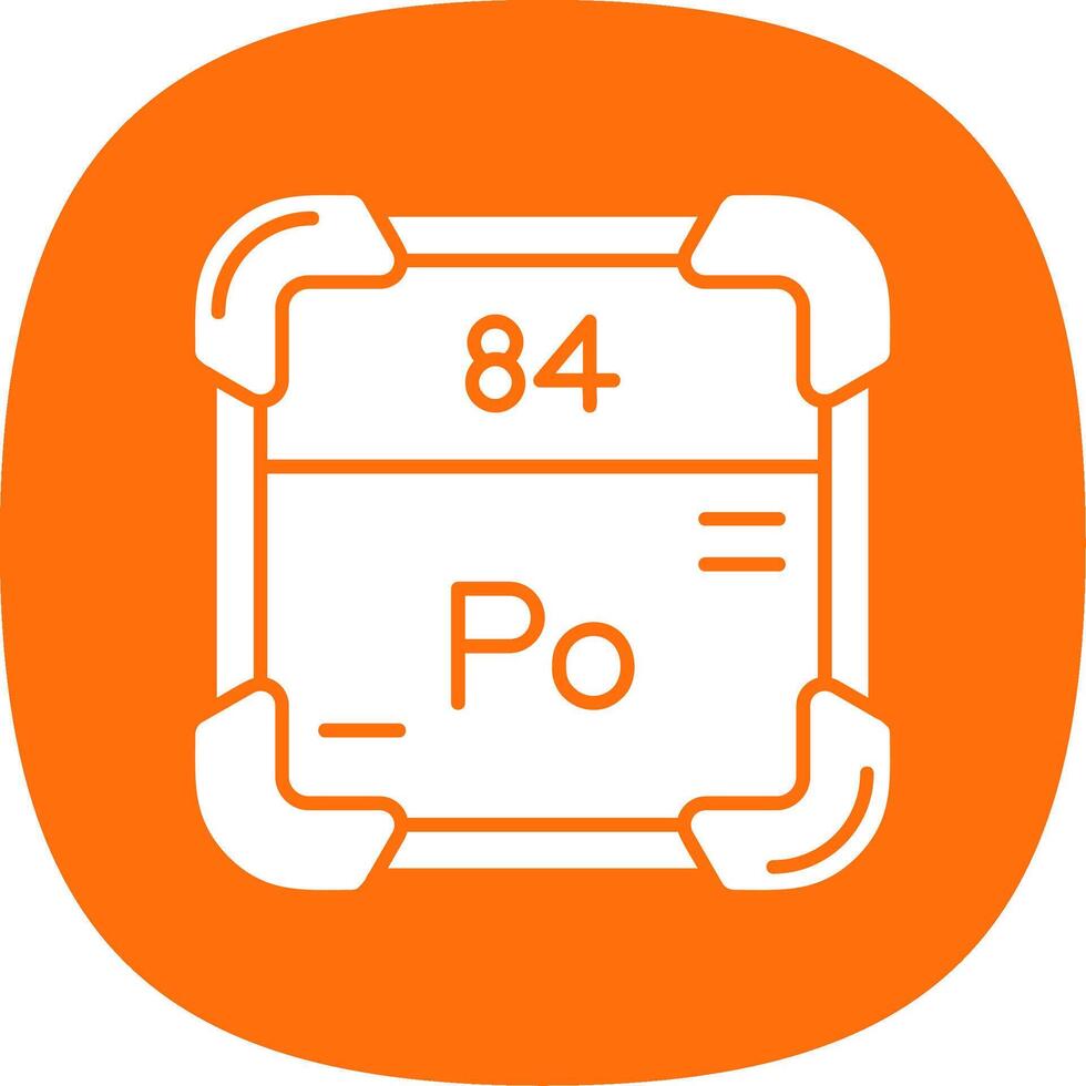 polonium glyph kromme icoon vector