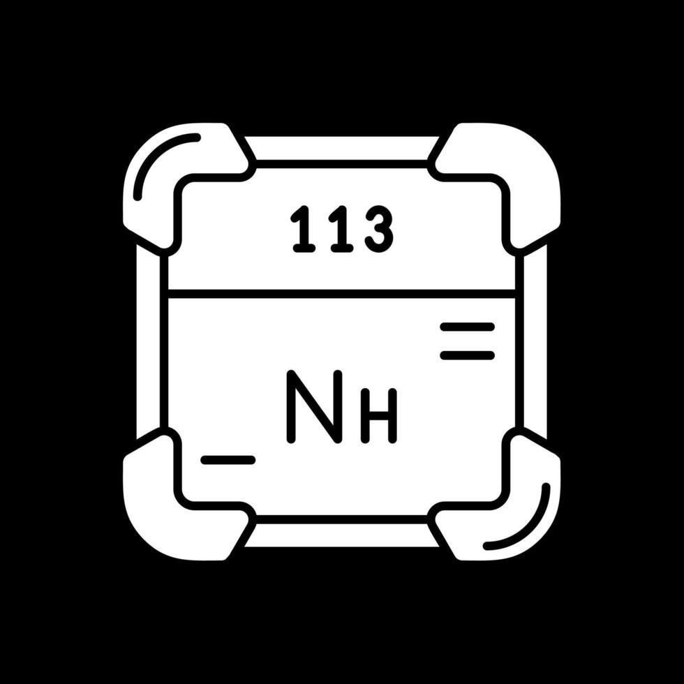 nihonium glyph omgekeerd icoon vector