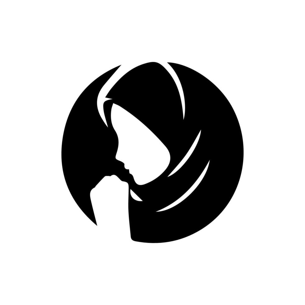 vrouwen hijab schoonheid vector logo sjabloon