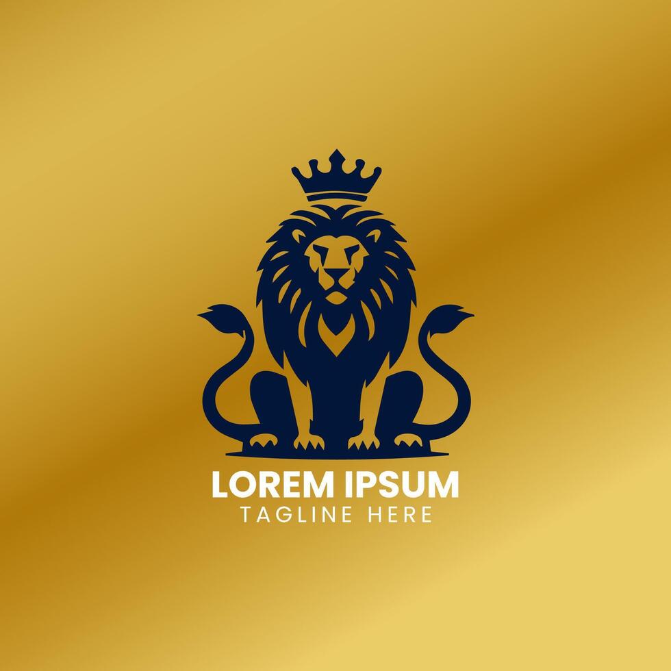 leeuw goud logo ontwerp vector sjabloon