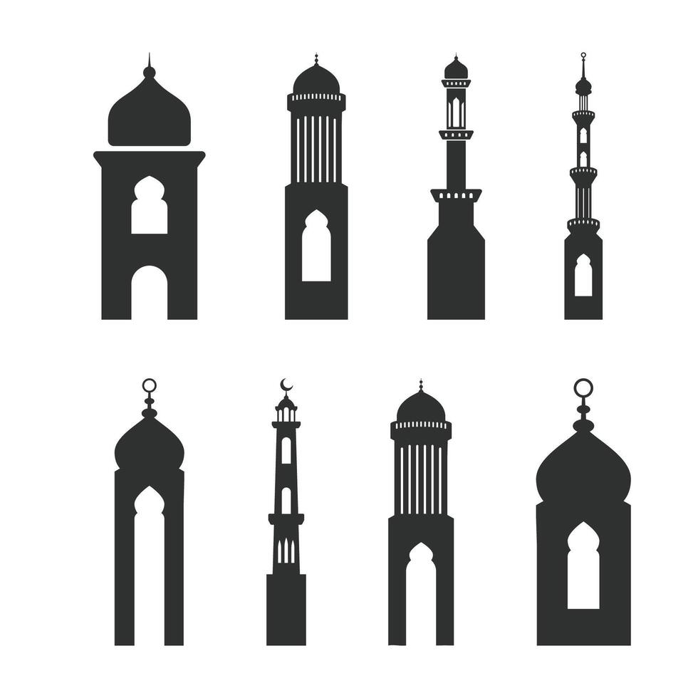 minaret moskee vector illustratie Aan wit achtergrond