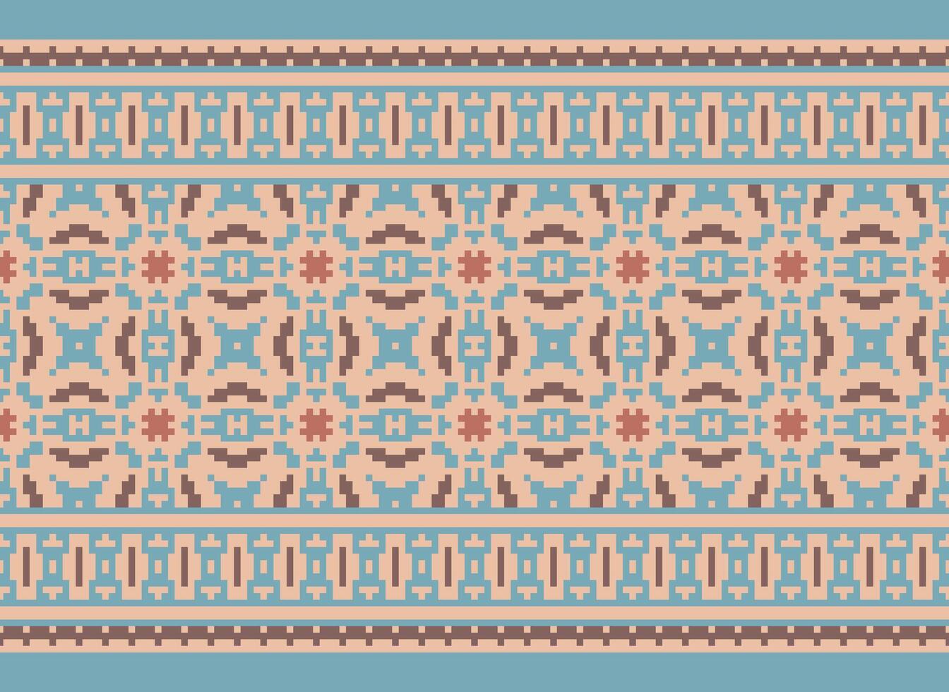 pixel jaargangen kruis steek traditioneel etnisch patroon paisley bloem ikat achtergrond abstract aztec Afrikaanse Indonesisch Indisch naadloos patroon voor kleding stof afdrukken kleding jurk tapijt gordijnen en sarong vector