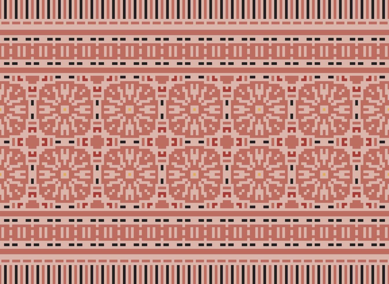 pixel kruis steek traditioneel etnisch patroon paisley bloem ikat achtergrond abstract aztec Afrikaanse Indonesisch Indisch naadloos patroon voor kleding stof afdrukken kleding jurk tapijt gordijnen en sarong vector