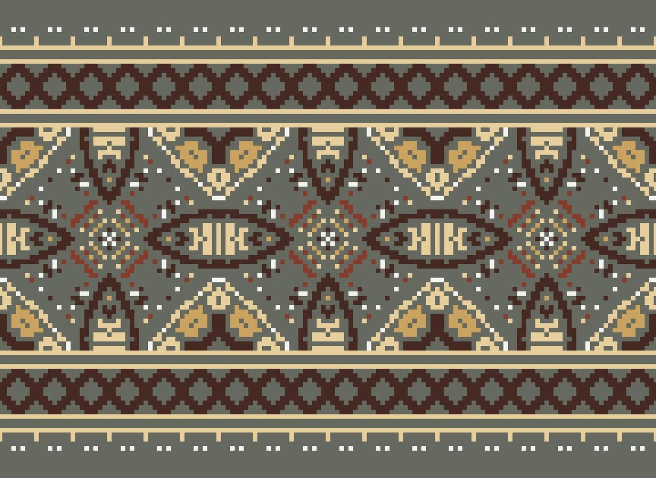 pixel kruis steek traditioneel etnisch patroon paisley bloem ikat achtergrond abstract aztec Afrikaanse Indonesisch Indisch naadloos patroon voor kleding stof afdrukken kleding jurk tapijt gordijnen en sarong vector