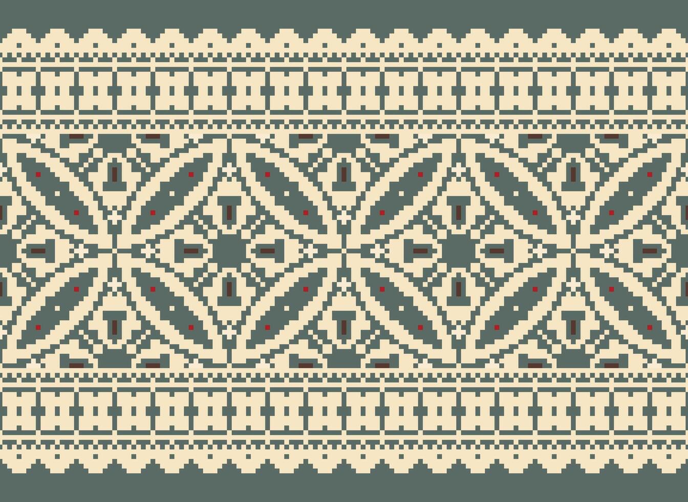 jaargangen kruis steek traditioneel etnisch patroon paisley bloem ikat achtergrond abstract aztec Afrikaanse Indonesisch Indisch naadloos patroon voor kleding stof afdrukken kleding jurk tapijt gordijnen en sarong vector