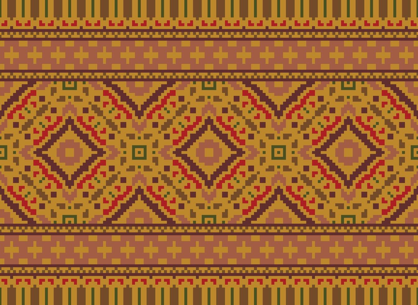 jaargangen kruis steek traditioneel etnisch patroon paisley bloem ikat achtergrond abstract aztec Afrikaanse Indonesisch Indisch naadloos patroon voor kleding stof afdrukken kleding jurk tapijt gordijnen en sarong vector