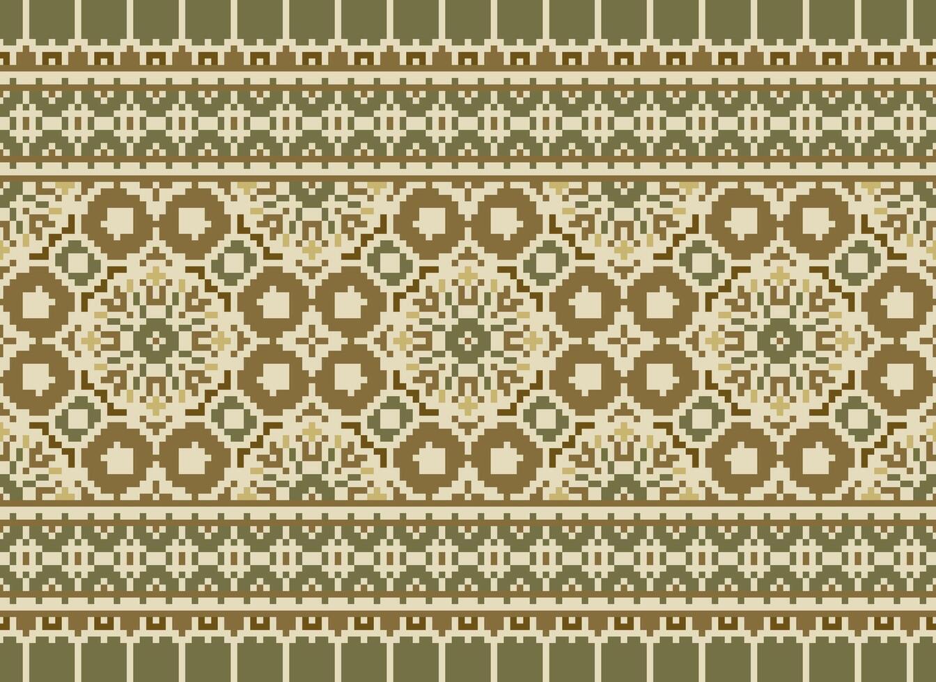 jaargangen kruis steek traditioneel etnisch patroon paisley bloem ikat achtergrond abstract aztec Afrikaanse Indonesisch Indisch naadloos patroon voor kleding stof afdrukken kleding jurk tapijt gordijnen en sarong vector