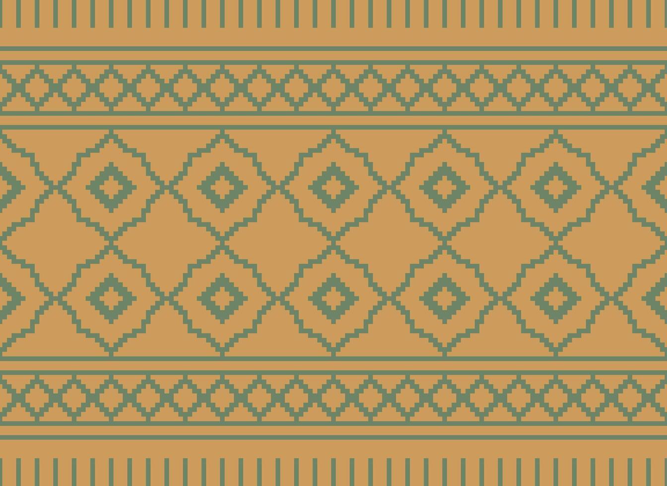 pixel jaargangen kruis steek traditioneel etnisch patroon paisley bloem ikat achtergrond abstract aztec Afrikaanse Indonesisch Indisch naadloos patroon voor kleding stof afdrukken kleding jurk tapijt gordijnen en sarong vector