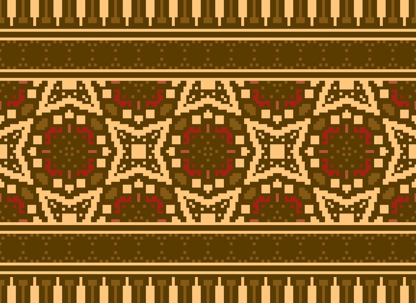 jaargangen kruis steek traditioneel etnisch patroon paisley bloem ikat achtergrond abstract aztec Afrikaanse Indonesisch Indisch naadloos patroon voor kleding stof afdrukken kleding jurk tapijt gordijnen en sarong vector