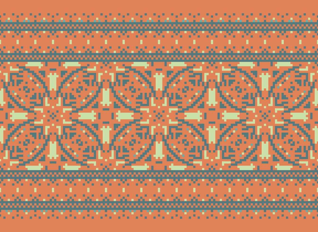 jaargangen kruis steek traditioneel etnisch patroon paisley bloem ikat achtergrond abstract aztec Afrikaanse Indonesisch Indisch naadloos patroon voor kleding stof afdrukken kleding jurk tapijt gordijnen en sarong vector