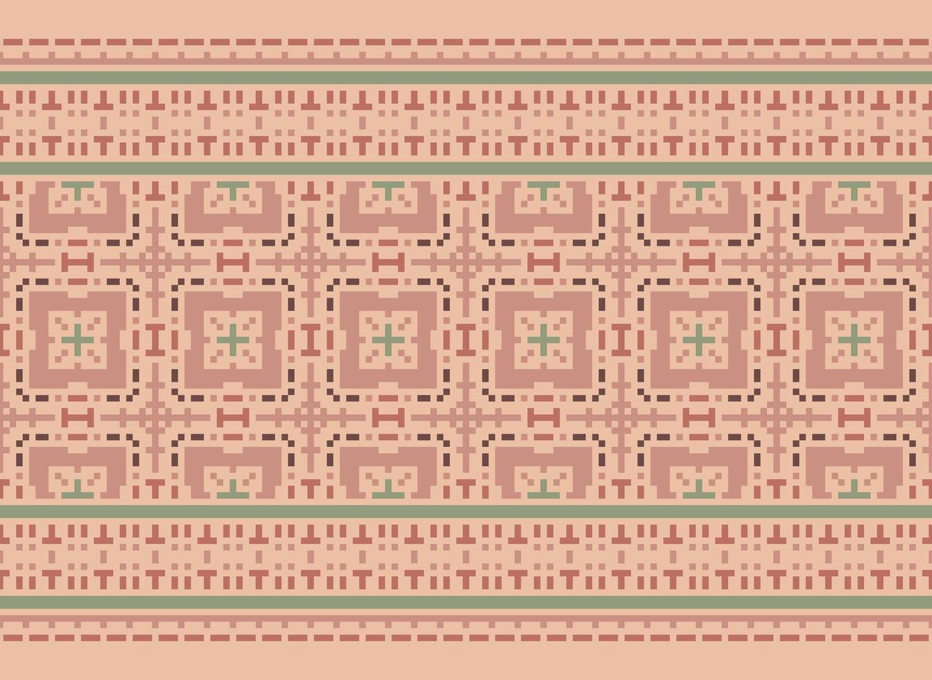 pixel jaargangen kruis steek traditioneel etnisch patroon paisley bloem ikat achtergrond abstract aztec Afrikaanse Indonesisch Indisch naadloos patroon voor kleding stof afdrukken kleding jurk tapijt gordijnen en sarong vector