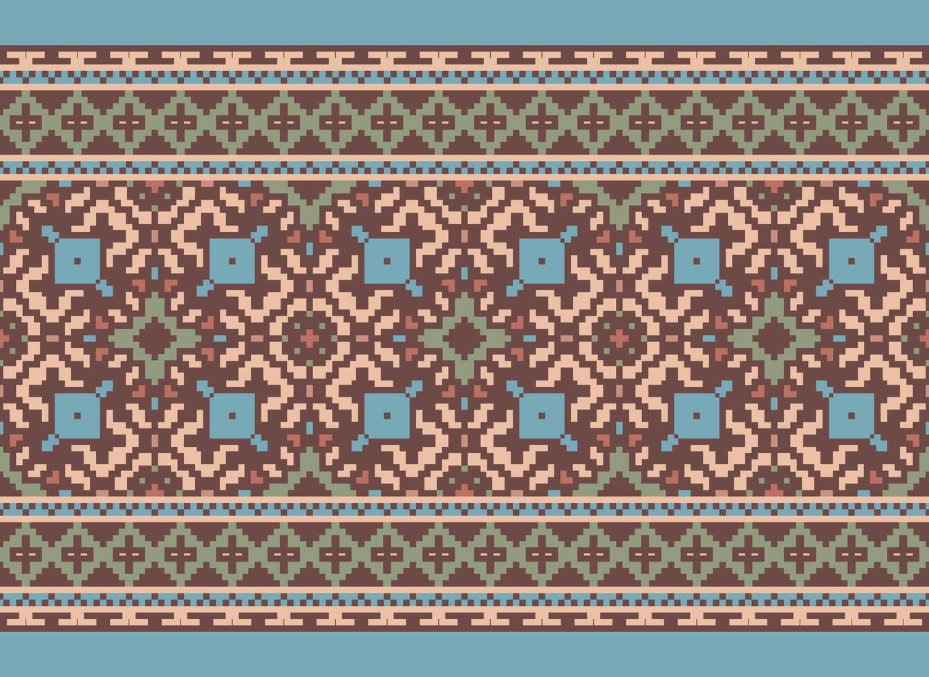 jaargangen kruis steek traditioneel etnisch patroon paisley bloem ikat achtergrond abstract aztec Afrikaanse Indonesisch Indisch naadloos patroon voor kleding stof afdrukken kleding jurk tapijt gordijnen en sarong vector