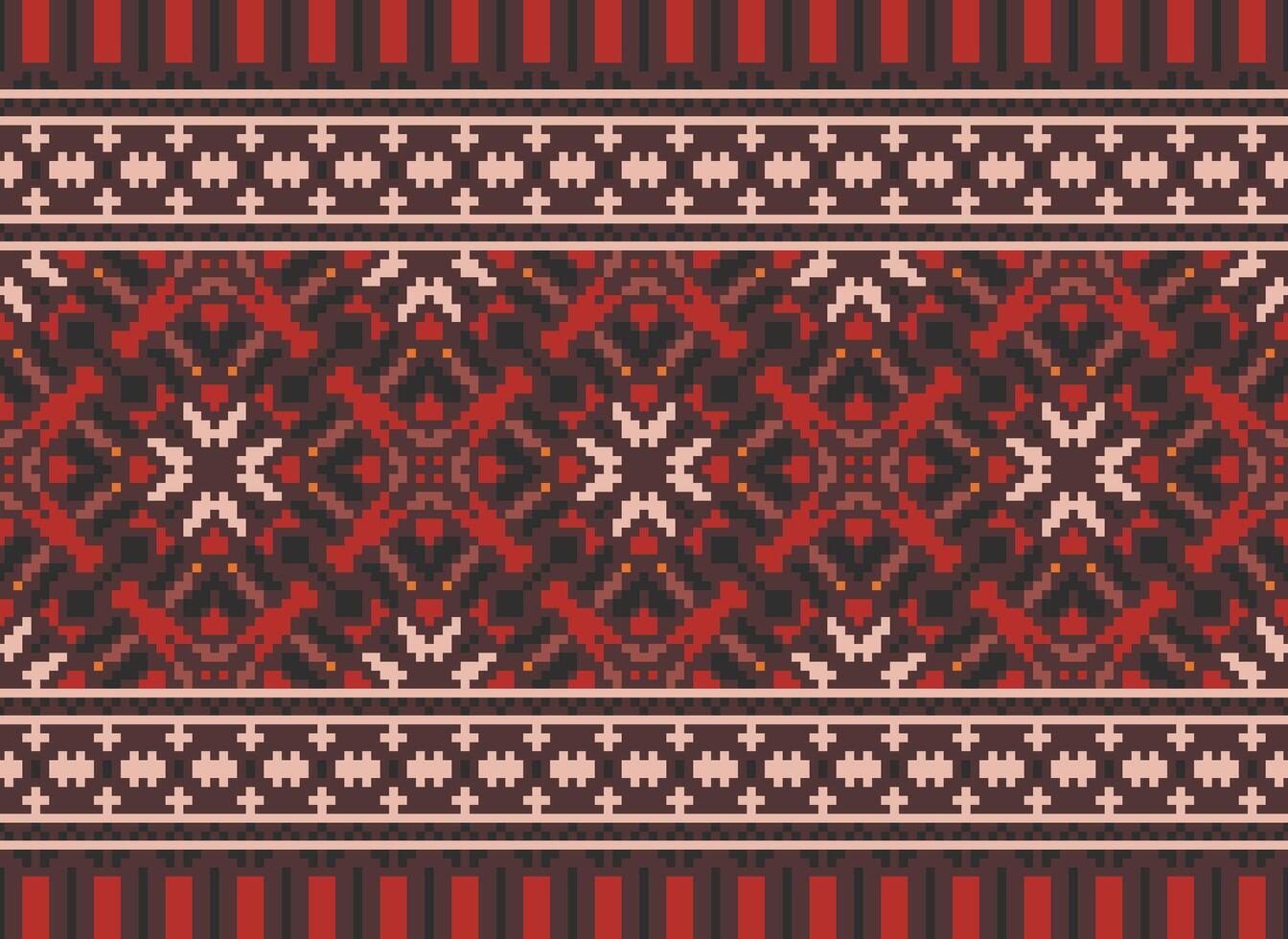 jaargangen kruis steek traditioneel etnisch patroon paisley bloem ikat achtergrond abstract aztec Afrikaanse Indonesisch Indisch naadloos patroon voor kleding stof afdrukken kleding jurk tapijt gordijnen en sarong vector